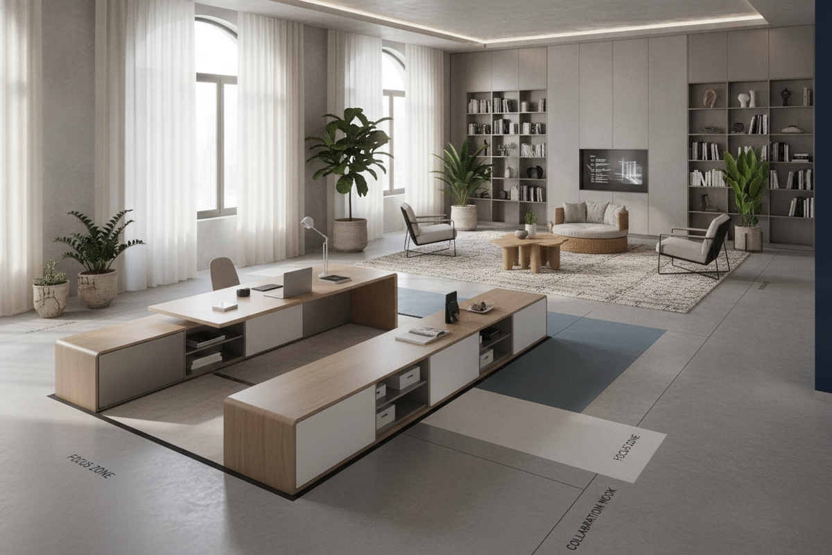 Floor Workspace Blueprint: Low-Profile Desk Geometry, Postural Dynamics, Storage Architecture, and Multi-Zone Planning
