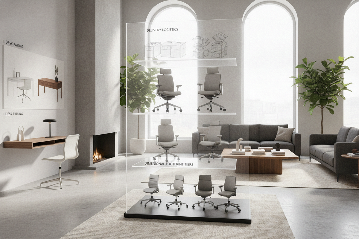 At Home Desk Chairs Blueprint: Dimensional Footprint Tiers, Domestic Ergonomics, Delivery Logistics, and Desk Pairing