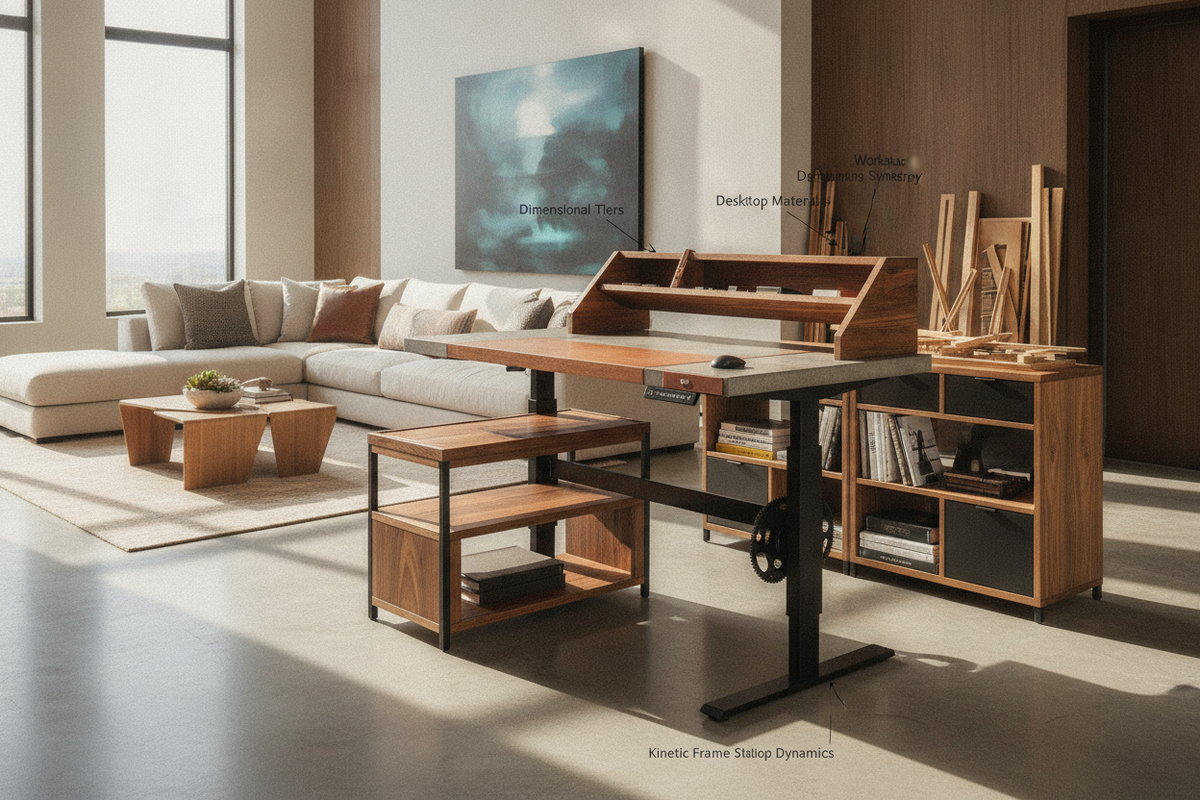 Home Depot Standing Desk Blueprint: Dimensional Tiers, Kinetic Frame Dynamics, Desktop Materials, and Workspace Storage Synergy