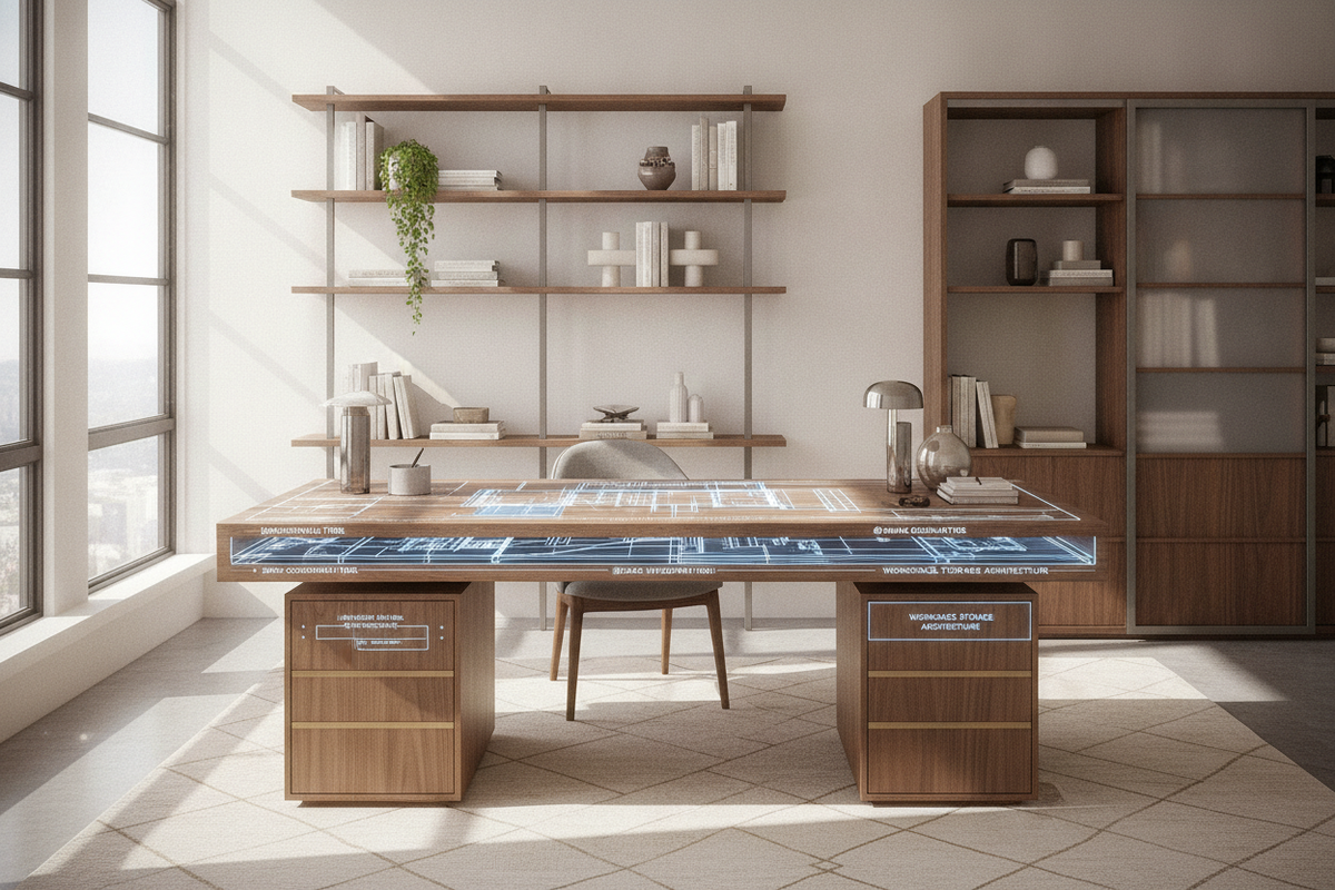 Desk Medium Size Blueprint: Dimensional Tiers, Surface Geometry, Room Integration, and Workspace Storage Architecture