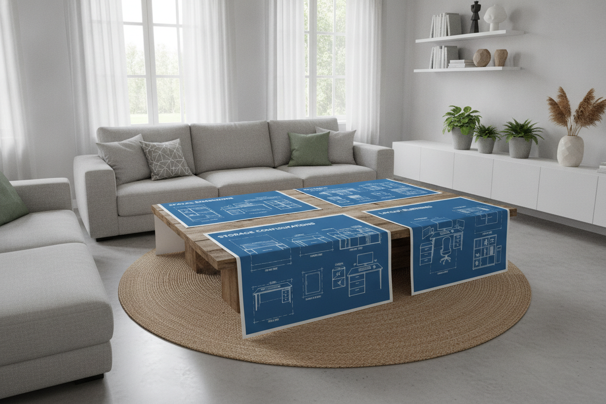 IKEA Computer Tables Planning Guide: Spatial Dimensions, Storage Configurations, and Layout Blueprints