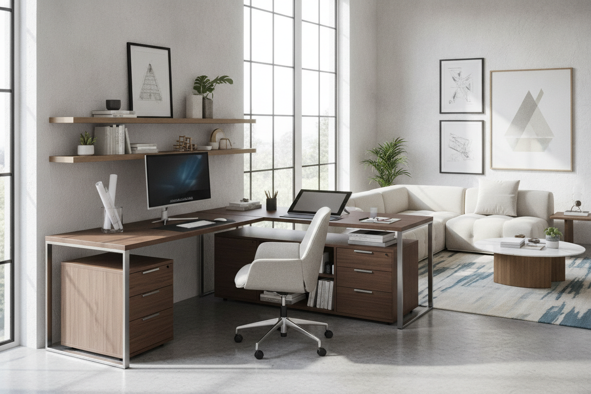 L-Shape Desk Design Guide: Layout Architectures, Storage Formats, and Room Planning