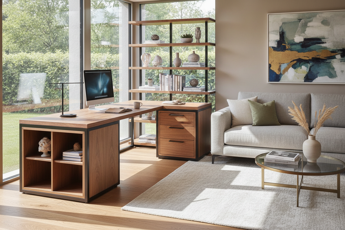 L-Shaped Wood and Metal Desk Guide: Structural Stability, Storage Formats, and Room Fit