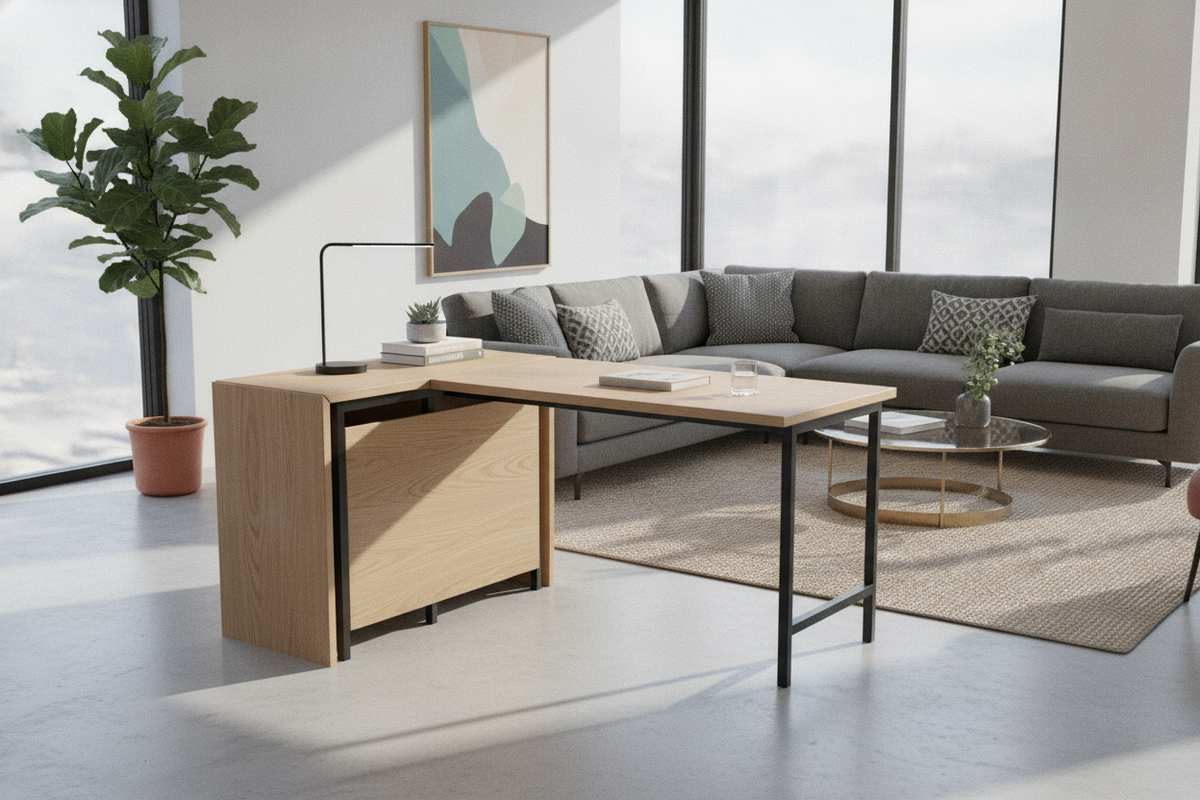 Folding L-Shaped Desk Guide: Space-Saving Mechanics, Corner Layouts, and Room Planning