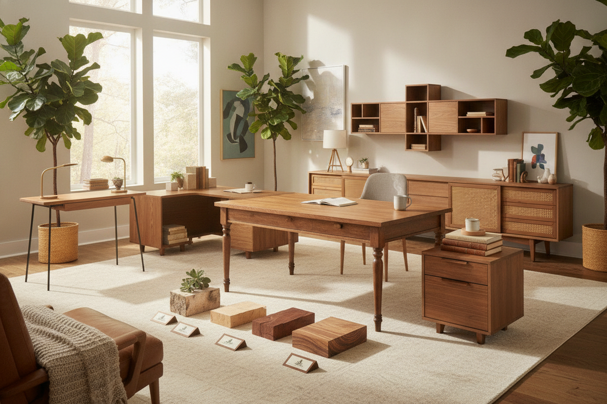 Woods Desk Selection Guide: Footprints, Timber Types, and Storage Architecture