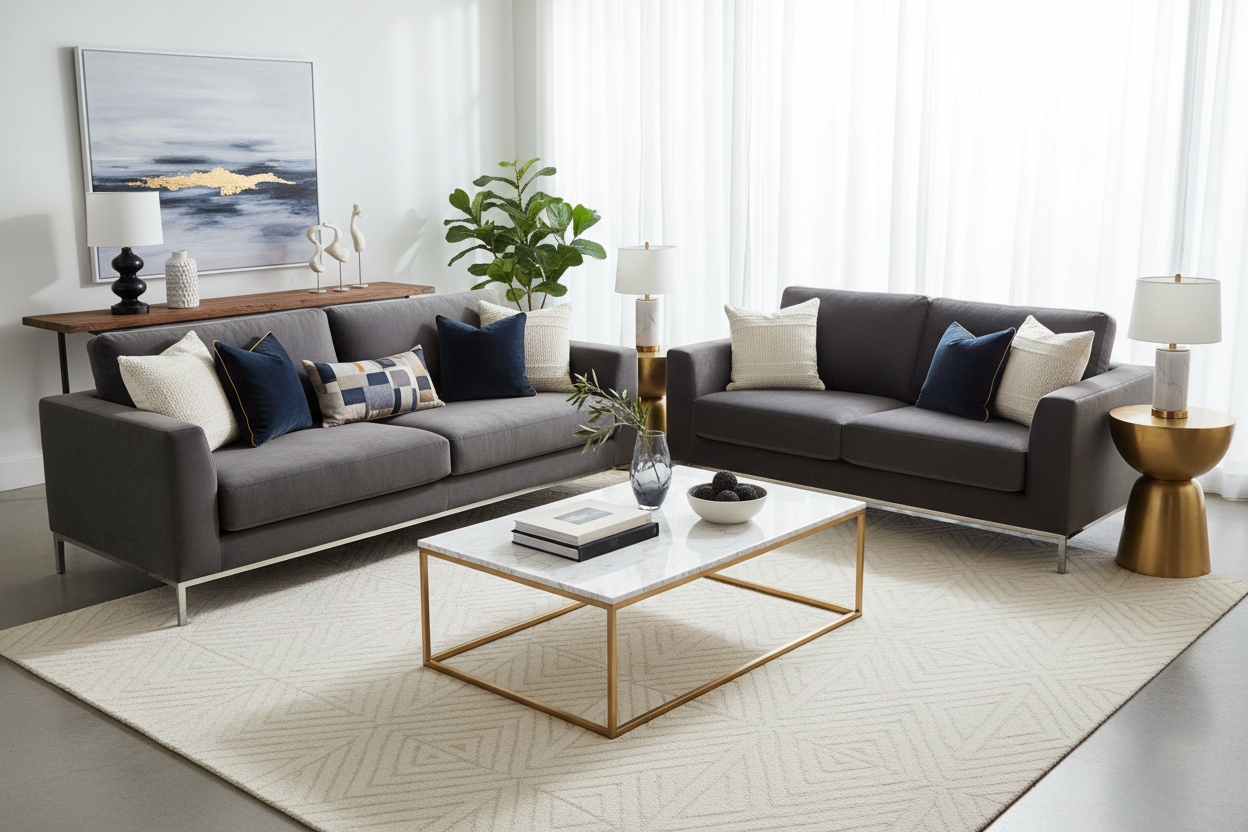 How to Style a Modern Sofa and Loveseat Set for a Luxury Look