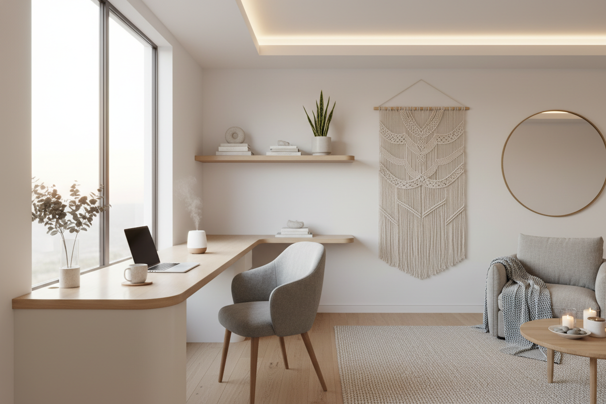 How to Curate a Serene, Spa-Like Office Design at Home