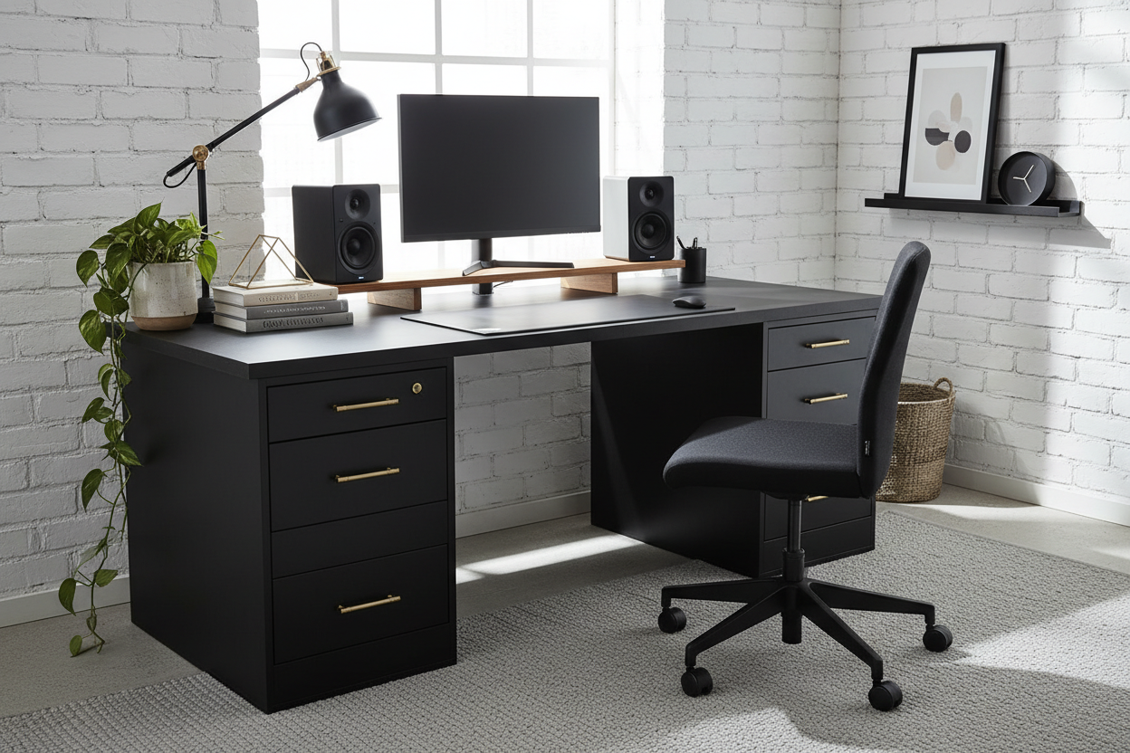 Elevate Your Home Office: Styling a Black Desk from IKEA