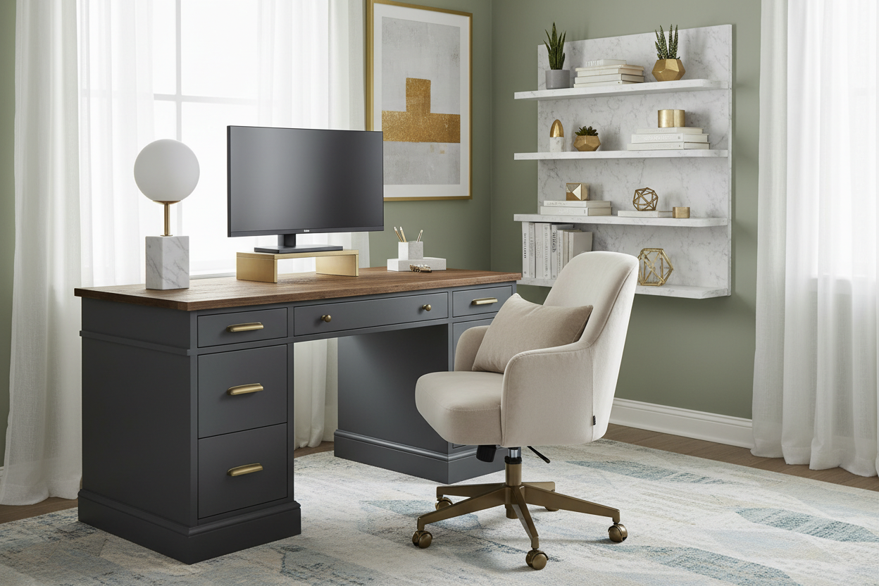 Styling an Office Desk and Chair Set Ikea for a Luxury Look