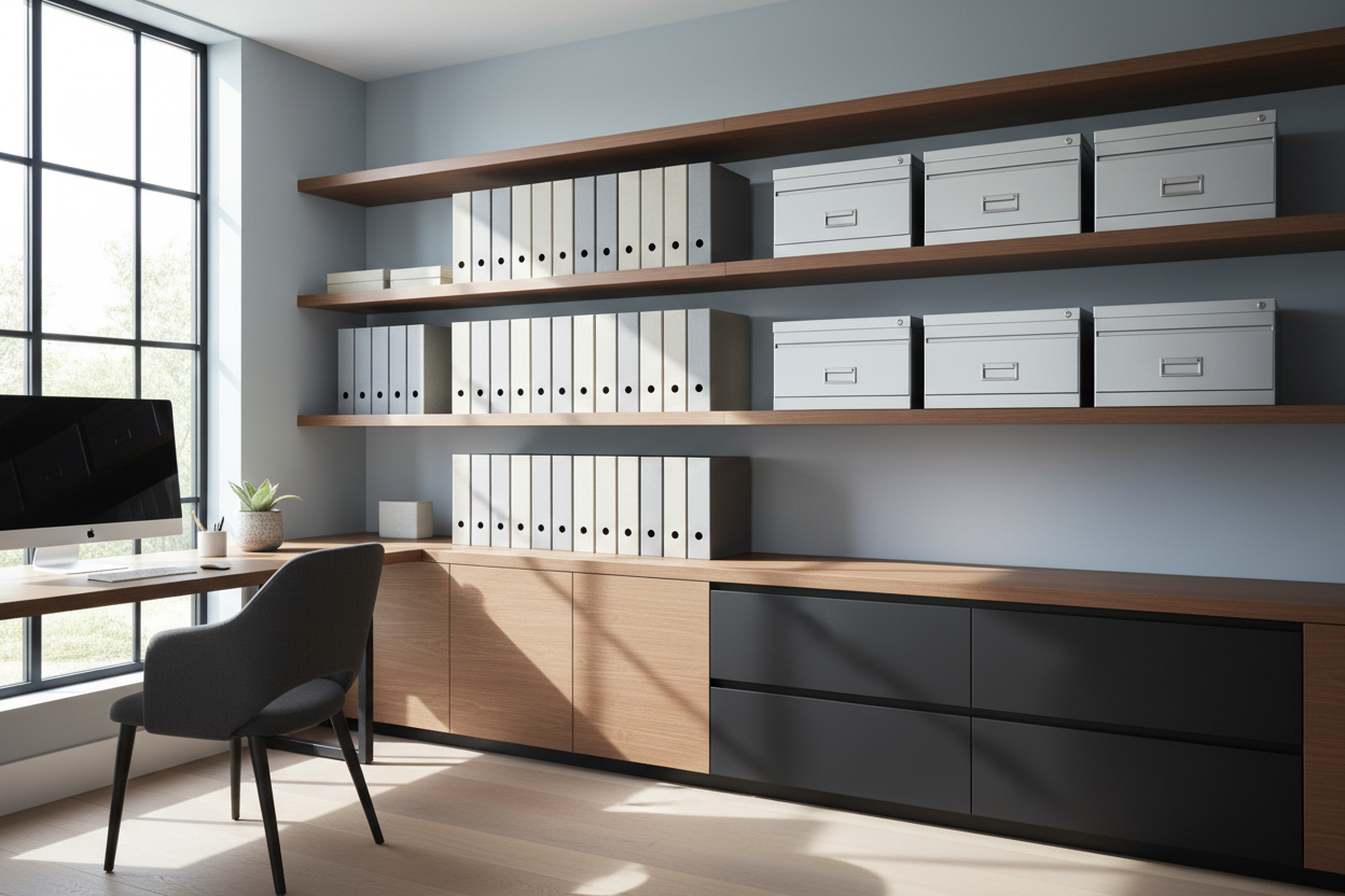 Mastering the Shelf with Filing Cabinet Look for Home Offices