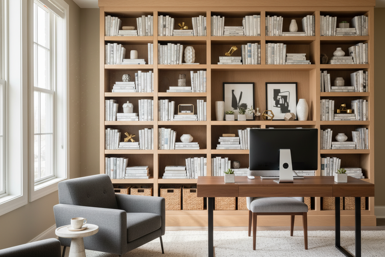 Office Bookshelf Organization: The Art of Visual Balance
