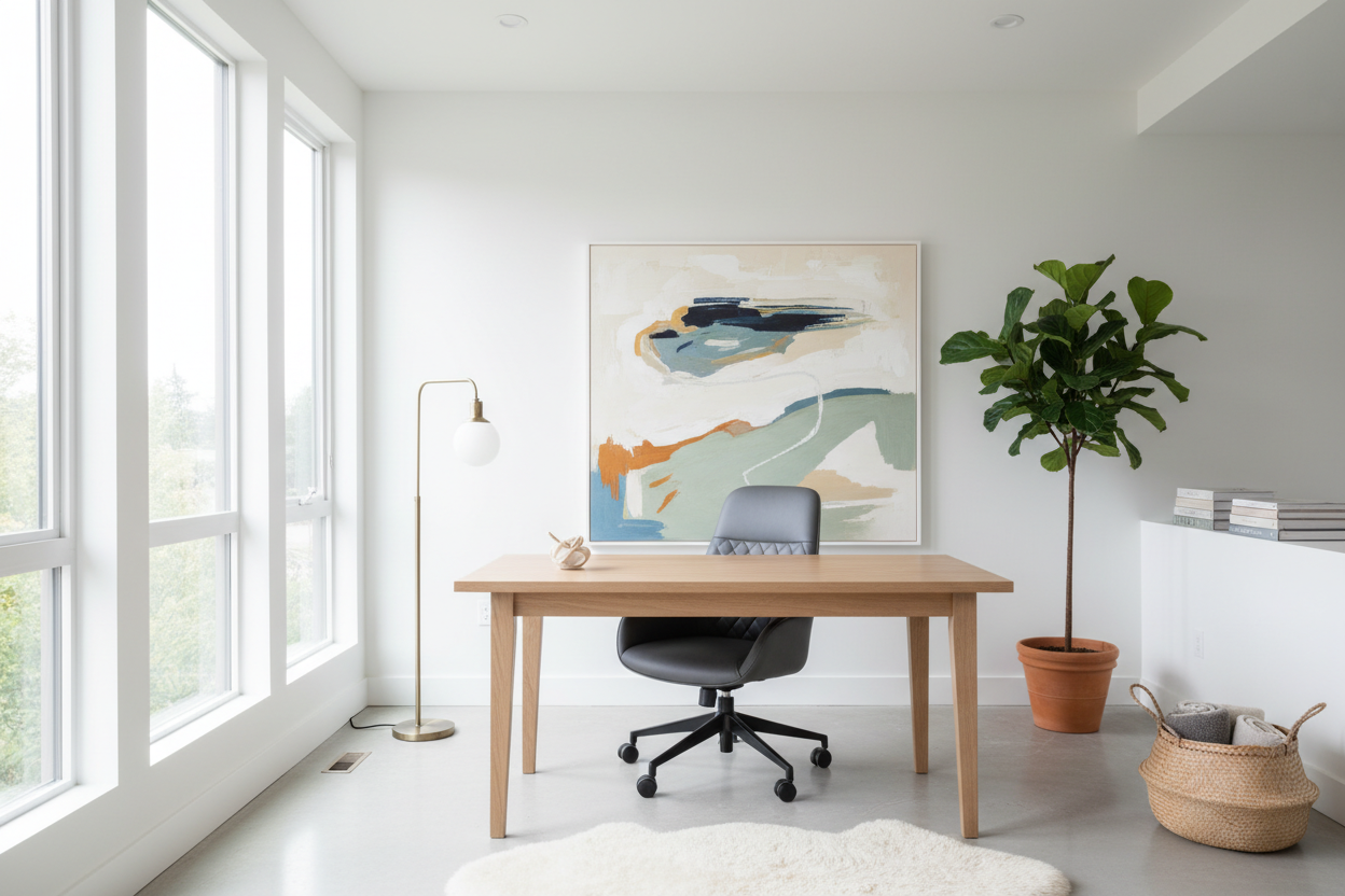 How to Style a White Wall Office Without It Feeling Sterile