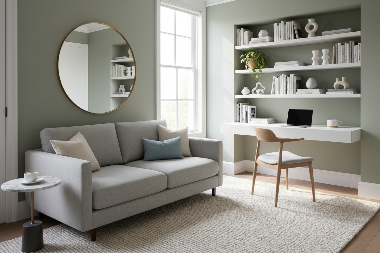 How to Style a Small Office with Couch for Maximum Flow