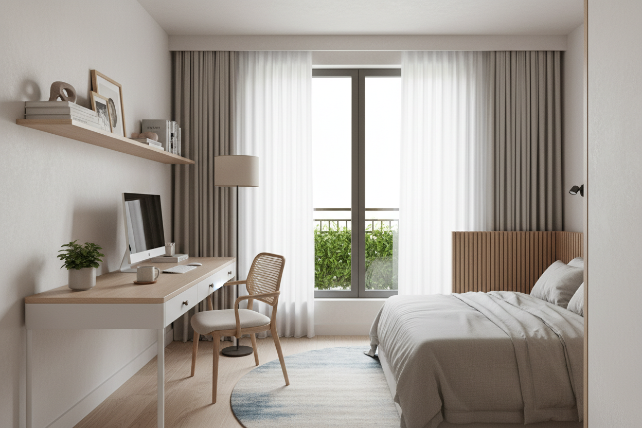 Designing a Seamless Bedroom with Working Space