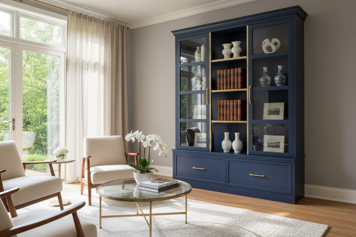 Blue Display Cabinet Styling: How to Get a High-End Look