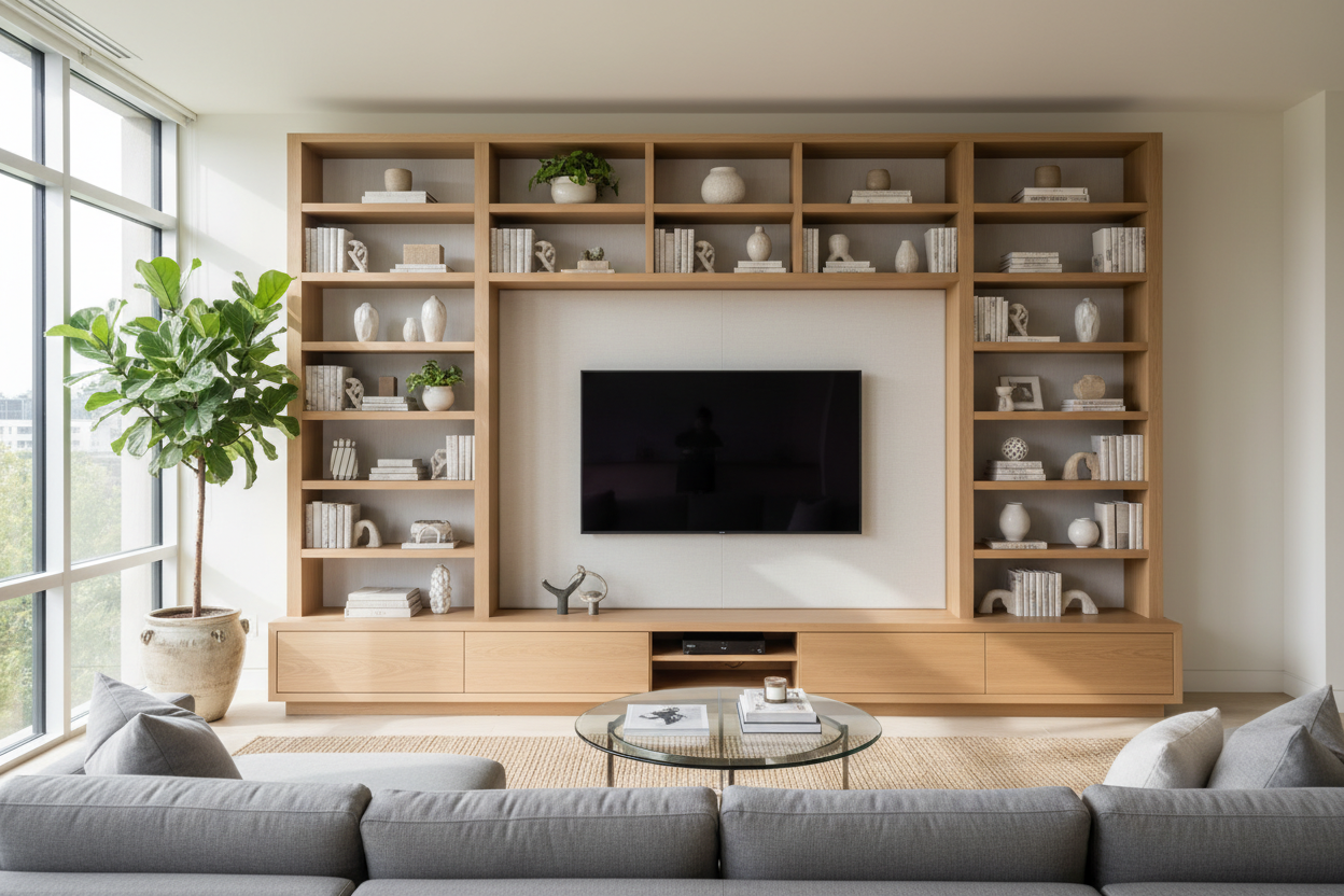 TV Stand With Bookshelves: How to Fake a Built-In Look