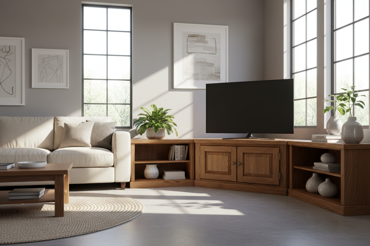 Solid Wood Corner TV Stand: The Secret to Fixing Awkward Rooms