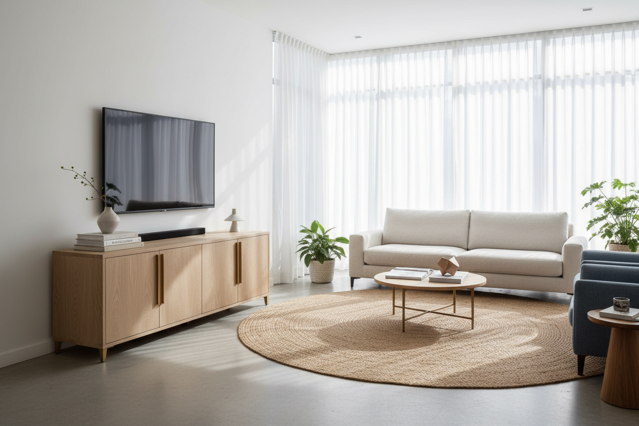 Why a 4 Door Media Console Fixes Cluttered Living Rooms