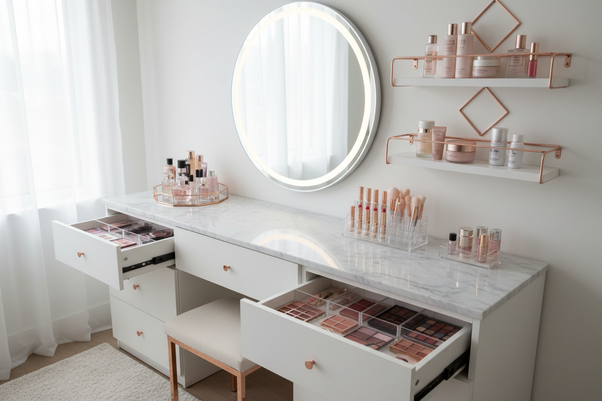 Smart and Stylish Ways to Organize Makeup in Your Bedroom