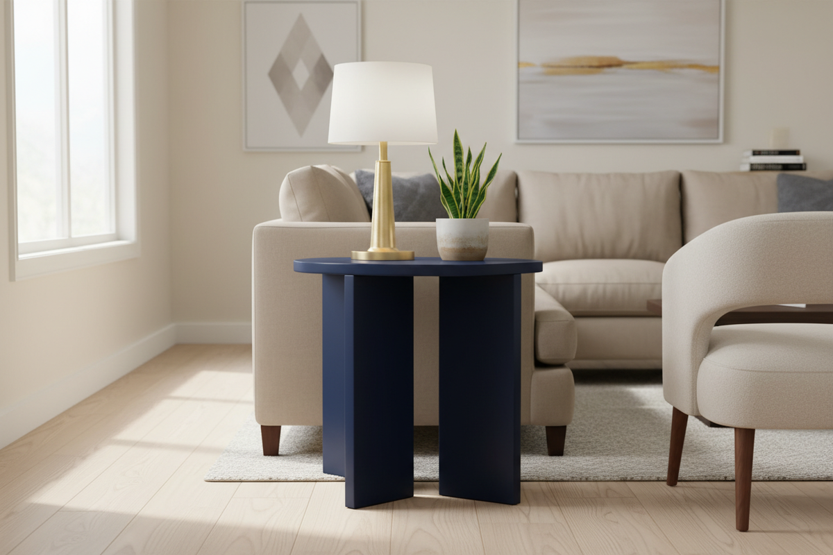 Why a Navy Blue Side Table Is the Design Anchor Your Room Needs