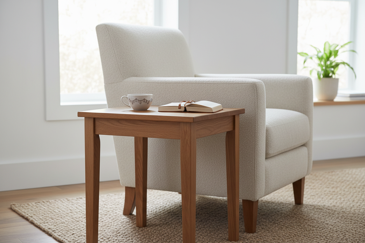 Why a Simple Wood Side Table Might Be the Best $50 You'll Spend on Your Living Room