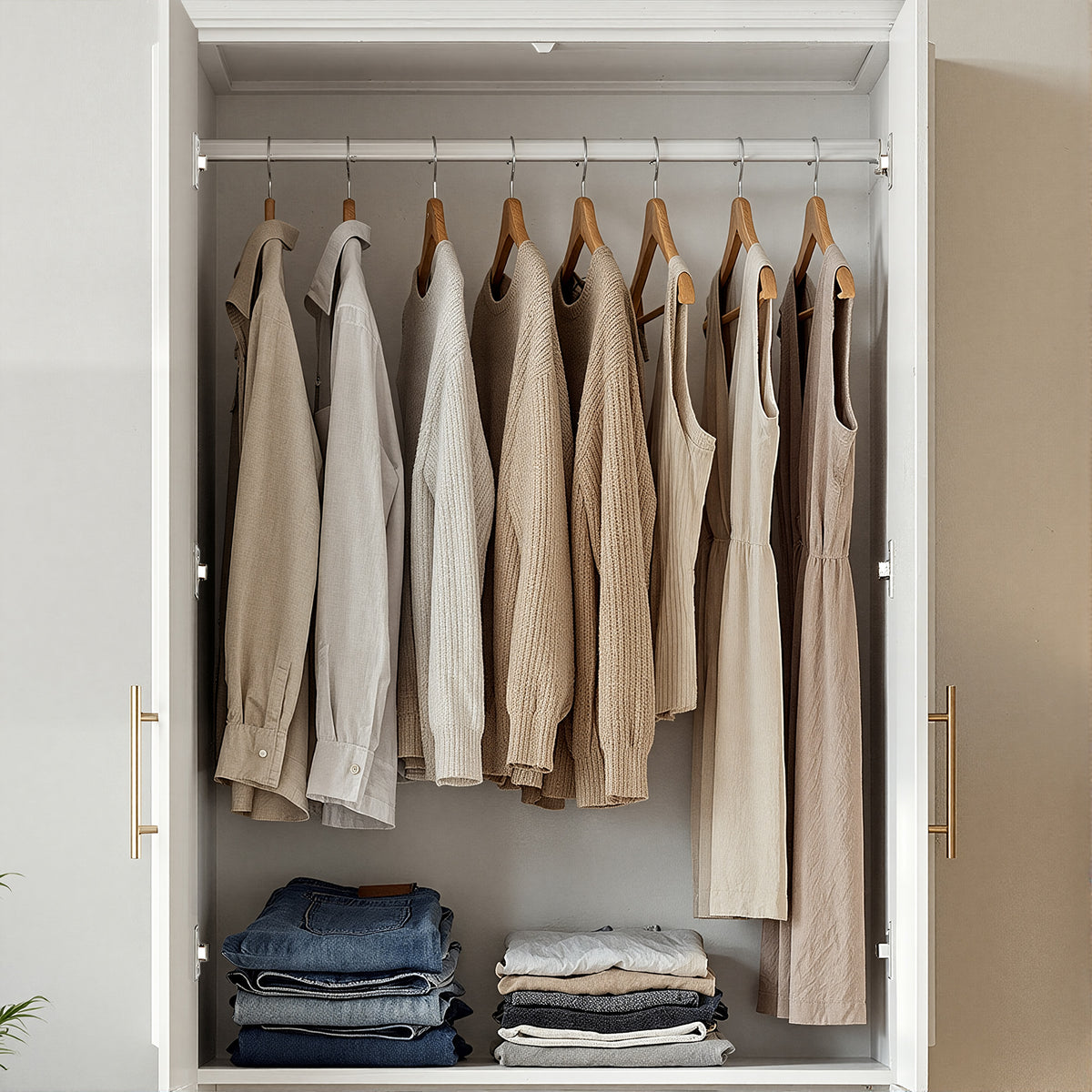81 cm Modern White 4-Door Armoire