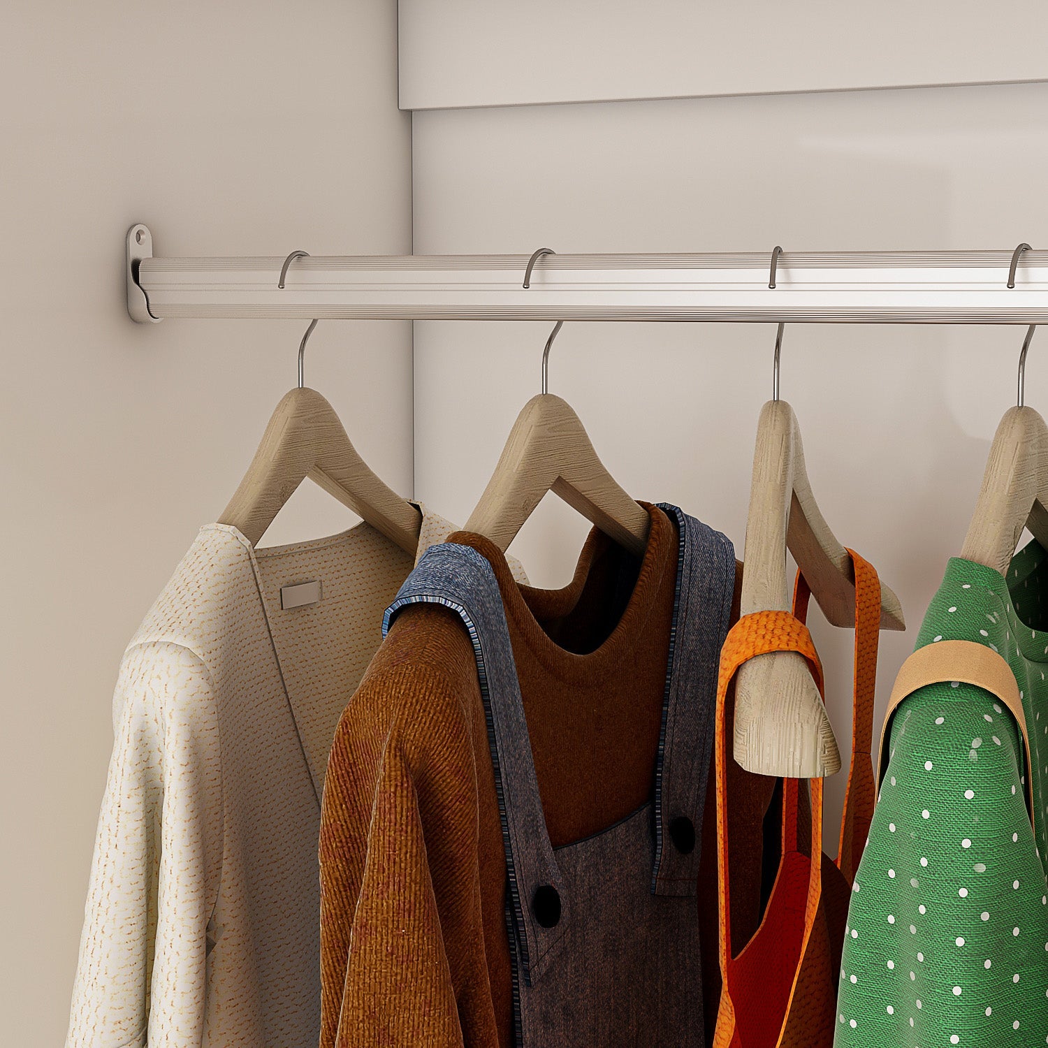 Wardrobe Heavy Duty Clothes Closet Storage Cabinet Armoire with Metal Handles for Small Living