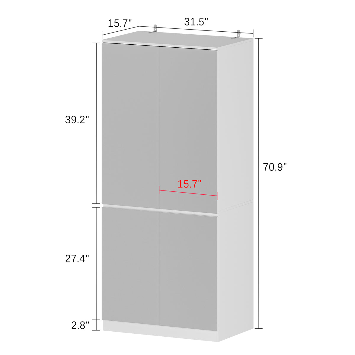 80 cm Modern White Entryway Cabinet with Spacious Drawers - Sleek Design