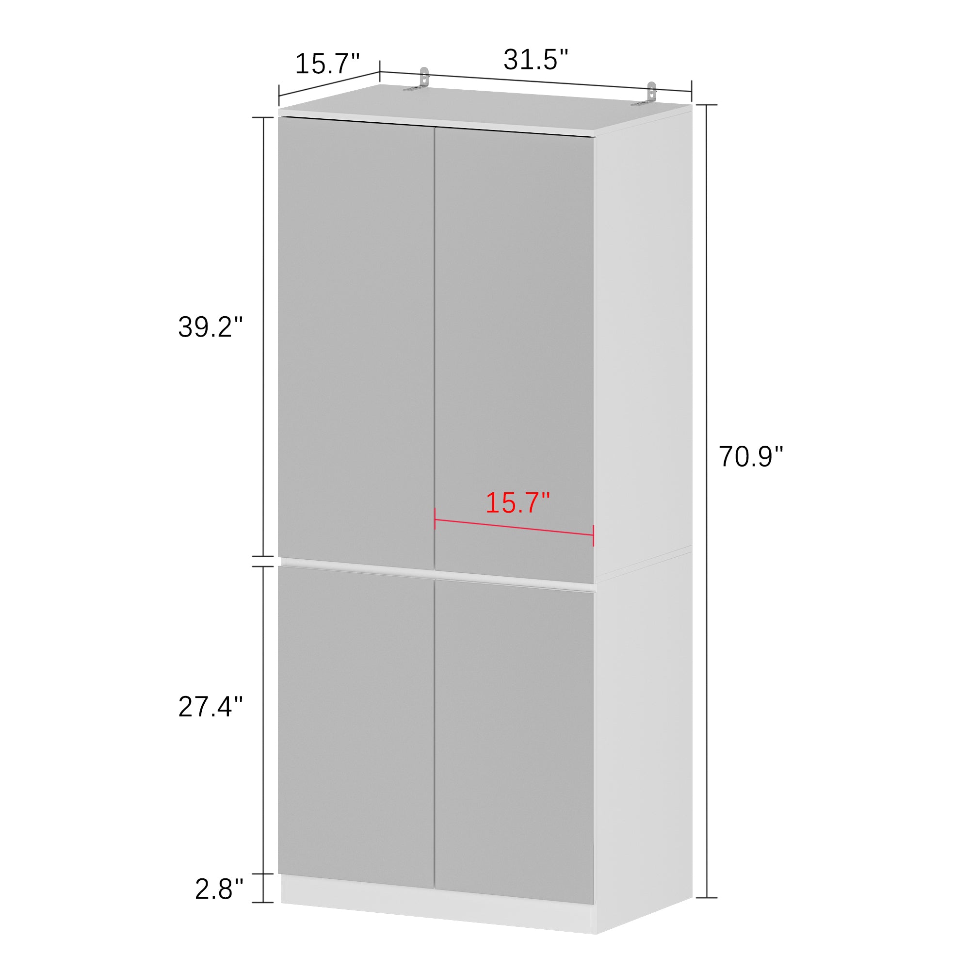 Meuble d'entrée moderne blanc 80 cm avec tiroirs spacieux - Design élégant