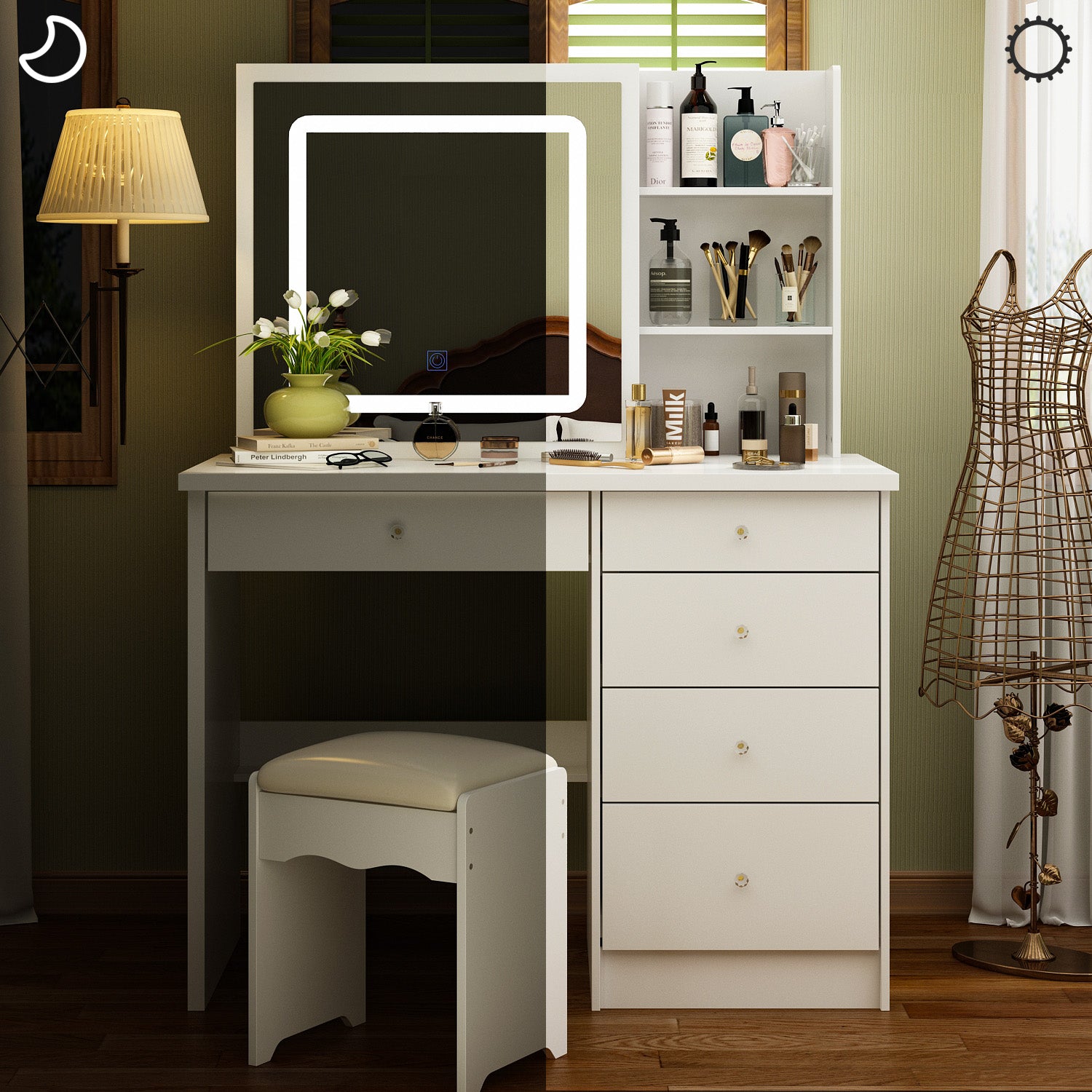#Style_LED Light Sliding MirrorMirror