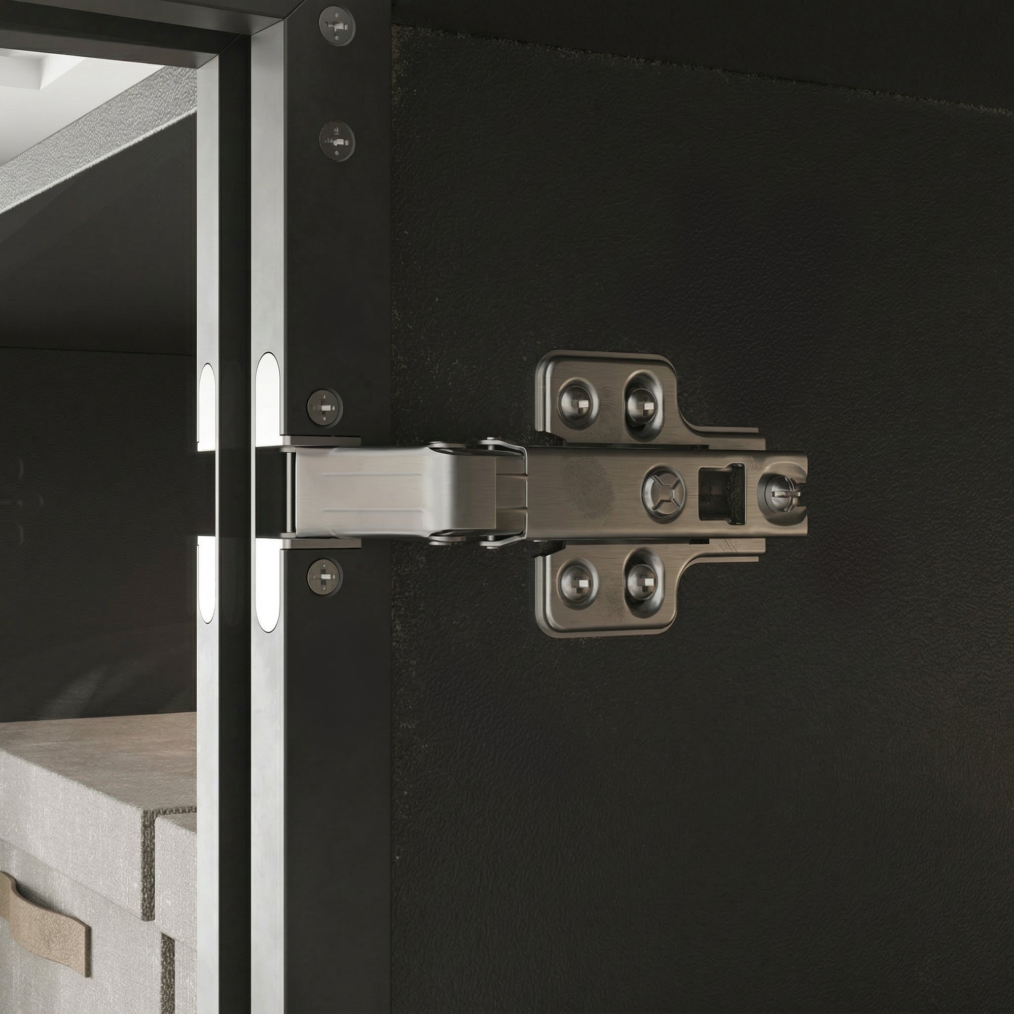 Armoires de garde-robe modernes noires de 150 cm avec éclairage LED et portes en verre trempé
