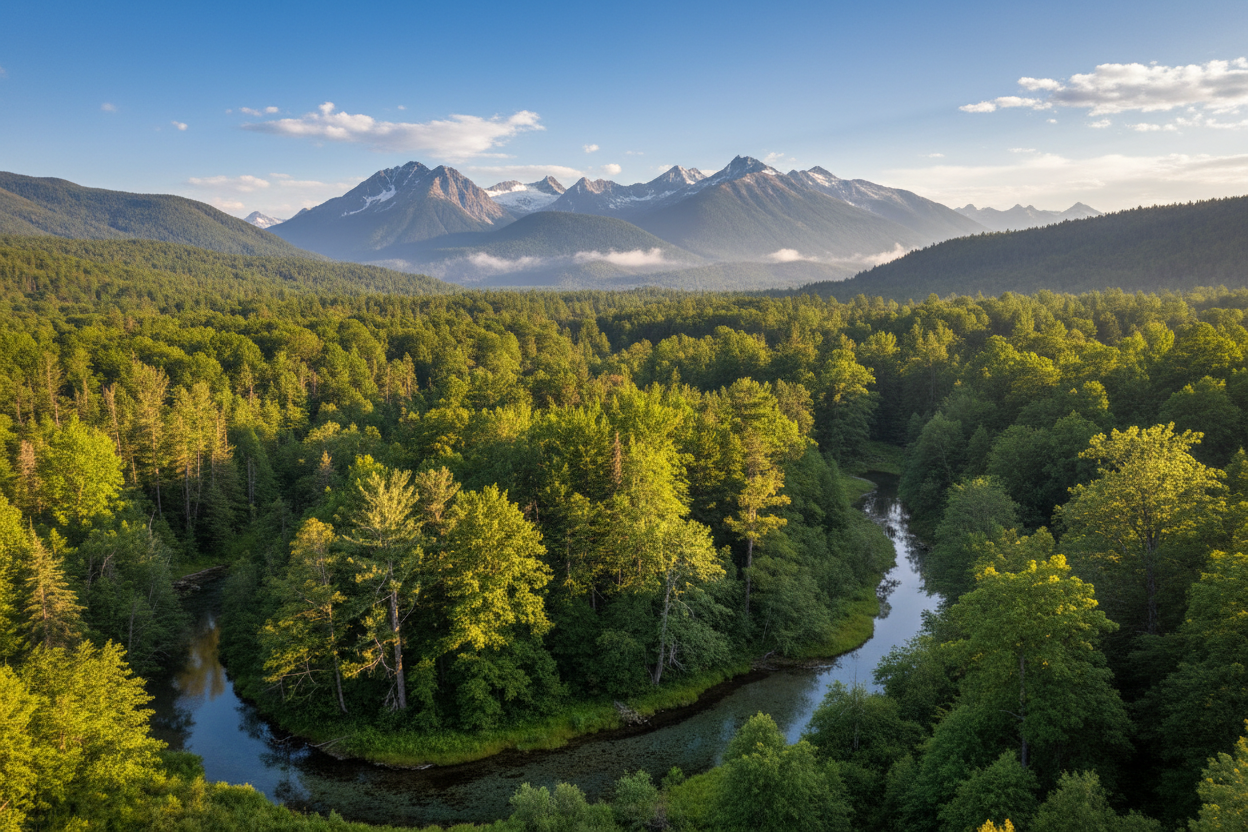 forest and mountain
