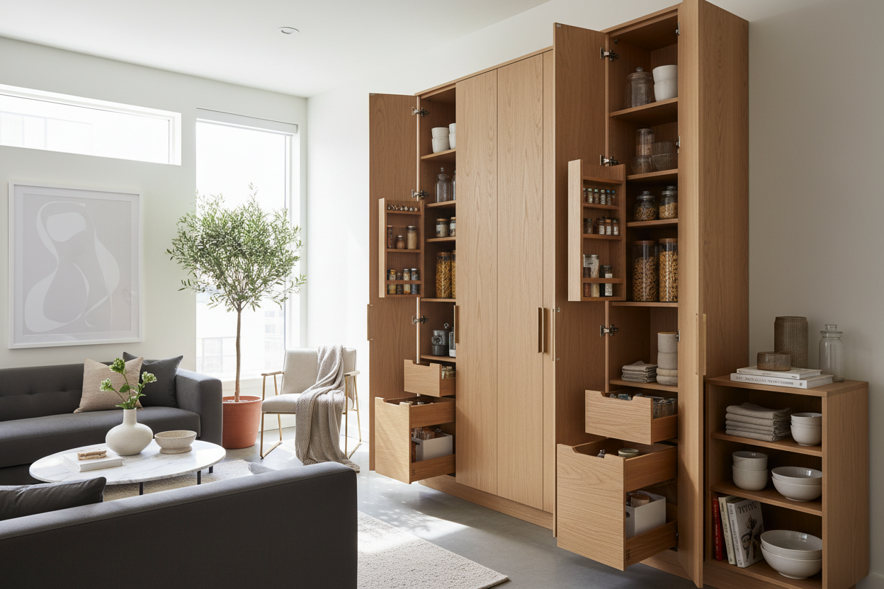 I Hid My Entire Pantry in a 10 Deep Cabinet (And It Works)