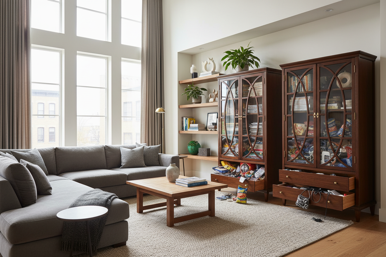 Why I Treat Decorative Cabinets for Storage Like Giant Junk Drawers