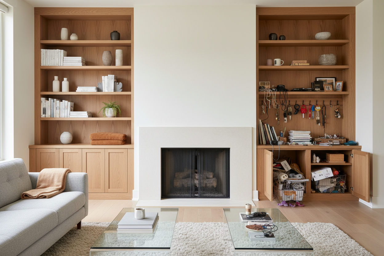 Why Your Built In Cabinet and Shelves Look Like a Junk Drawer