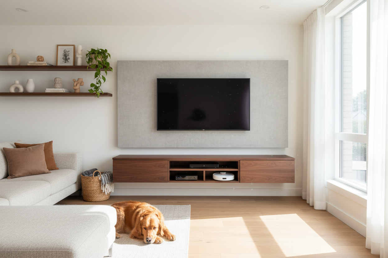 I Bought a Wall Mounted TV Console Just to Save My Robot Vacuum