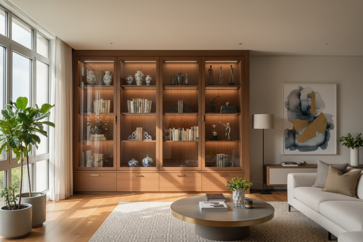 Why I Finally Traded Open Built-Ins for Display Case Shelves