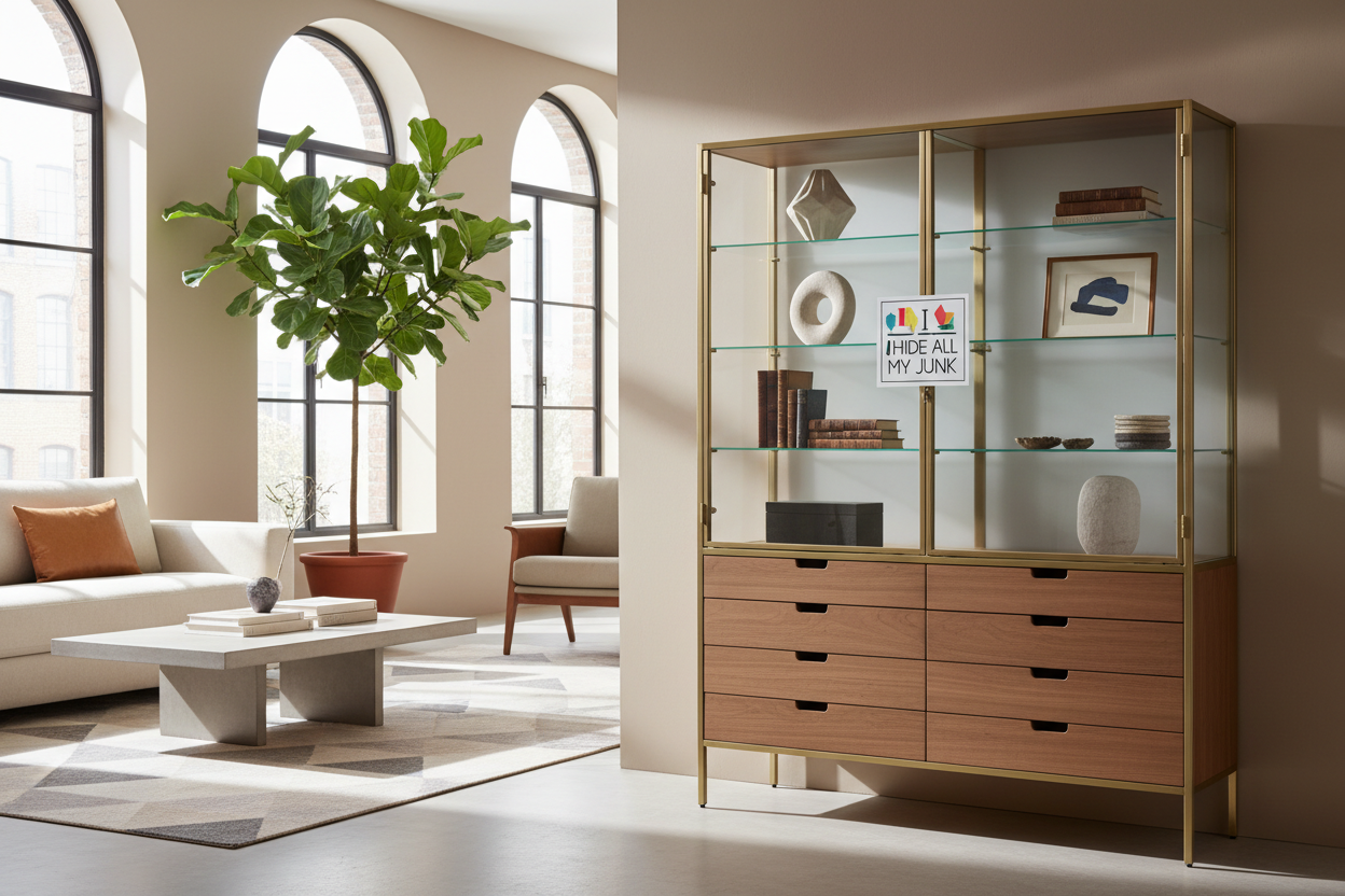 I Hide All My Junk in a Display Case With Drawers (And Love It)