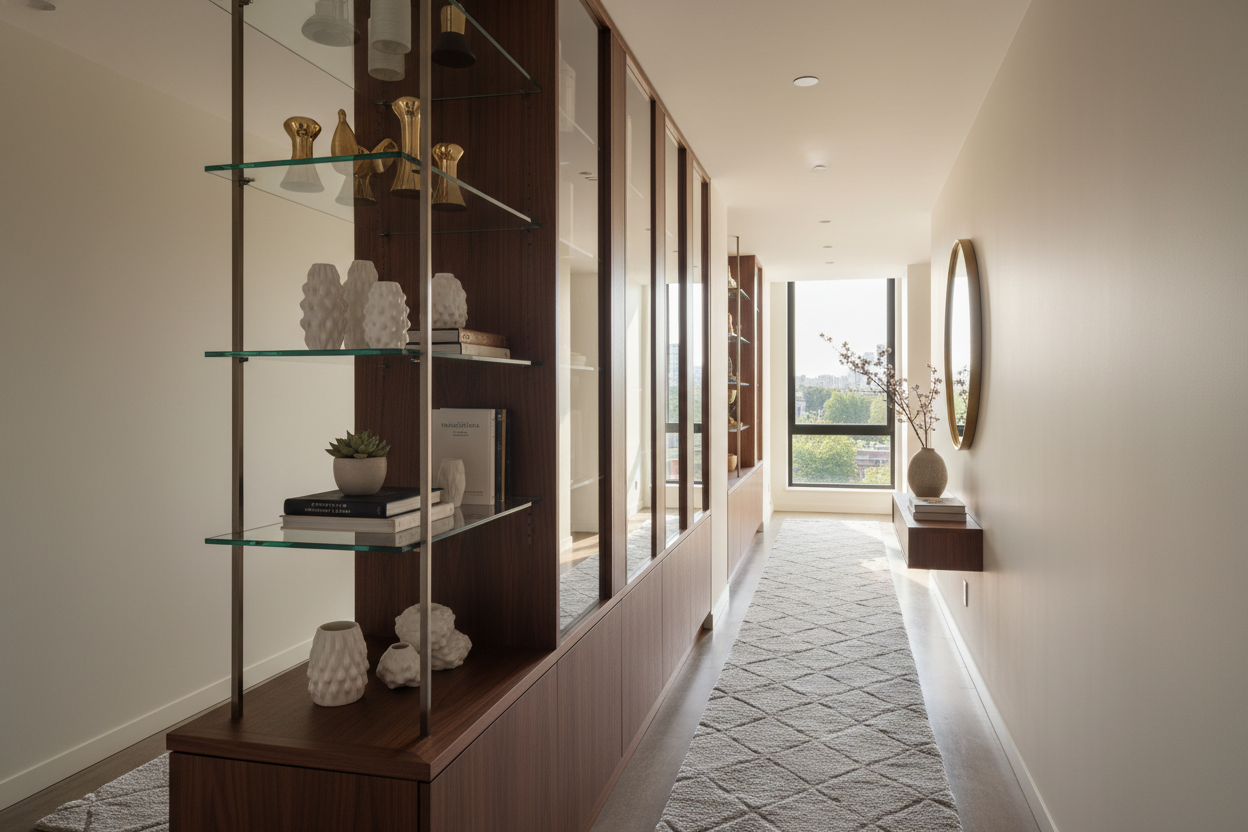 I Squeezed a Narrow Display Case Into My Hallway (And It Looks Custom)