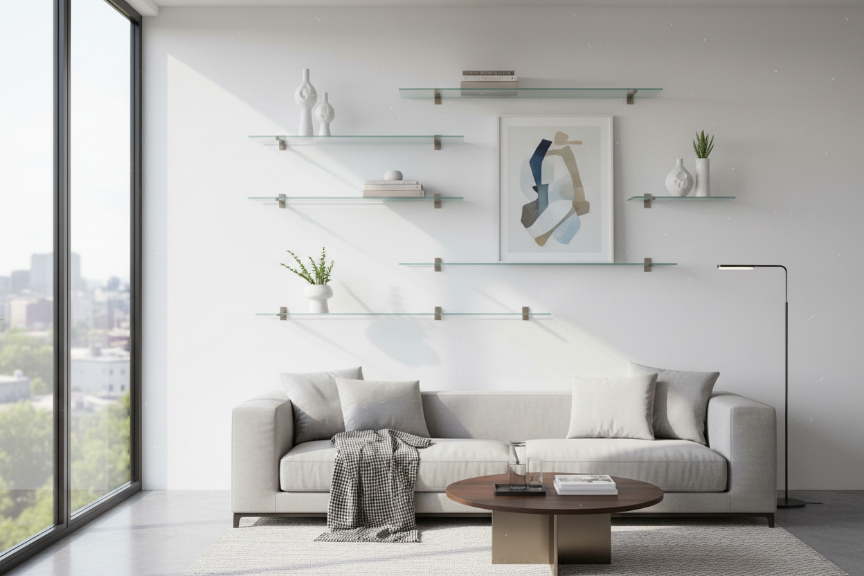 Why I Traded My Chunky Wood Ledges for a Floating Glass Shelf