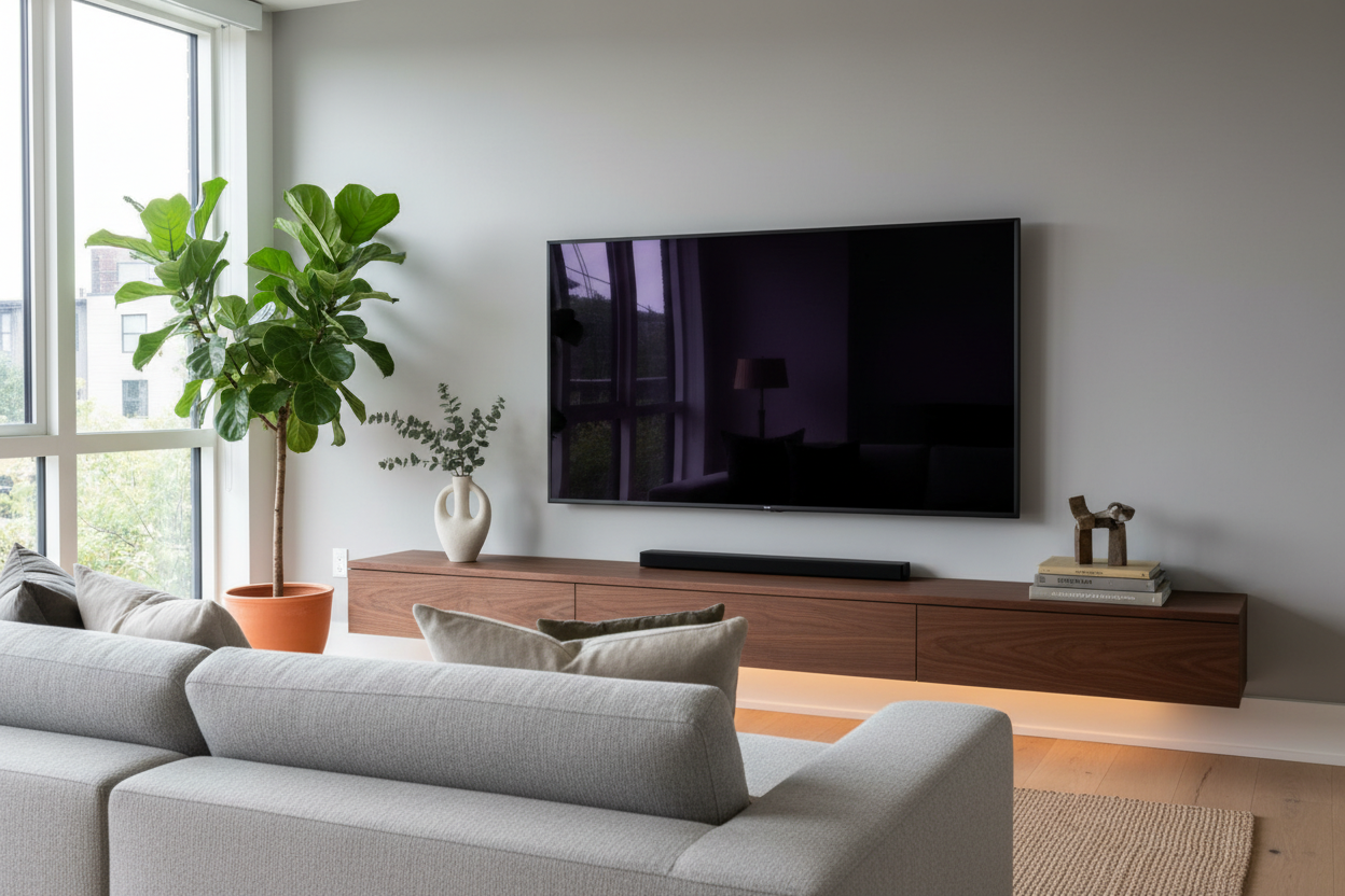 Your TV Cabinet Decor Is Competing With the Screen (How to Fix It)