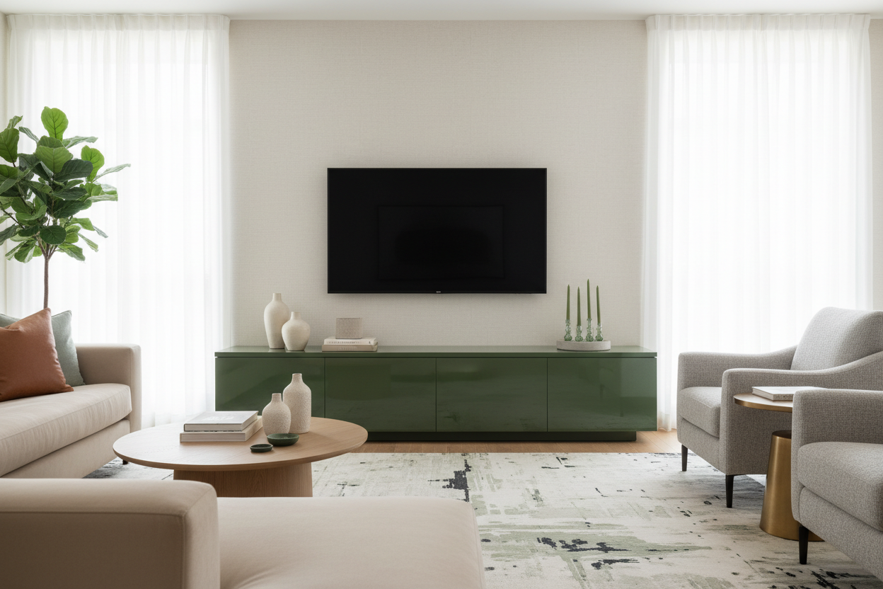 Why Green TV Stands Are Secretly the Best Living Room Neutral