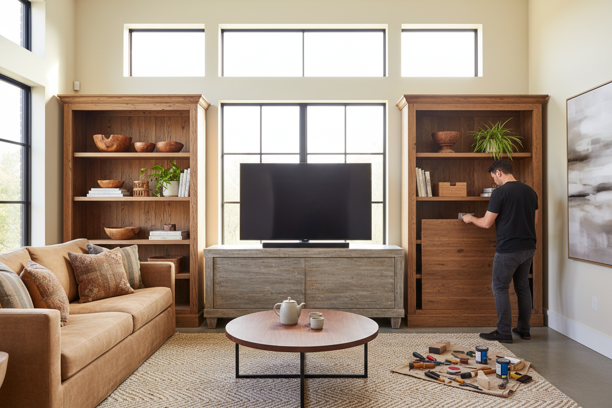Why Your Distressed Wood TV Console Looks Cheap (And How to Fix It)