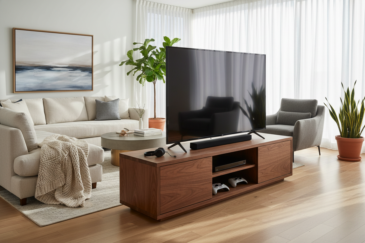 I Trusted My 80-Inch TV to the Grindle Solid Wood TV Stand