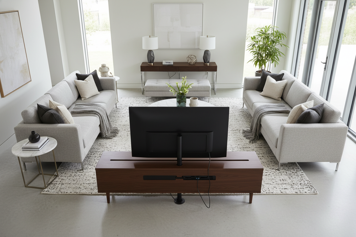 Can You Actually Pull Off a Middle of Room TV Stand?