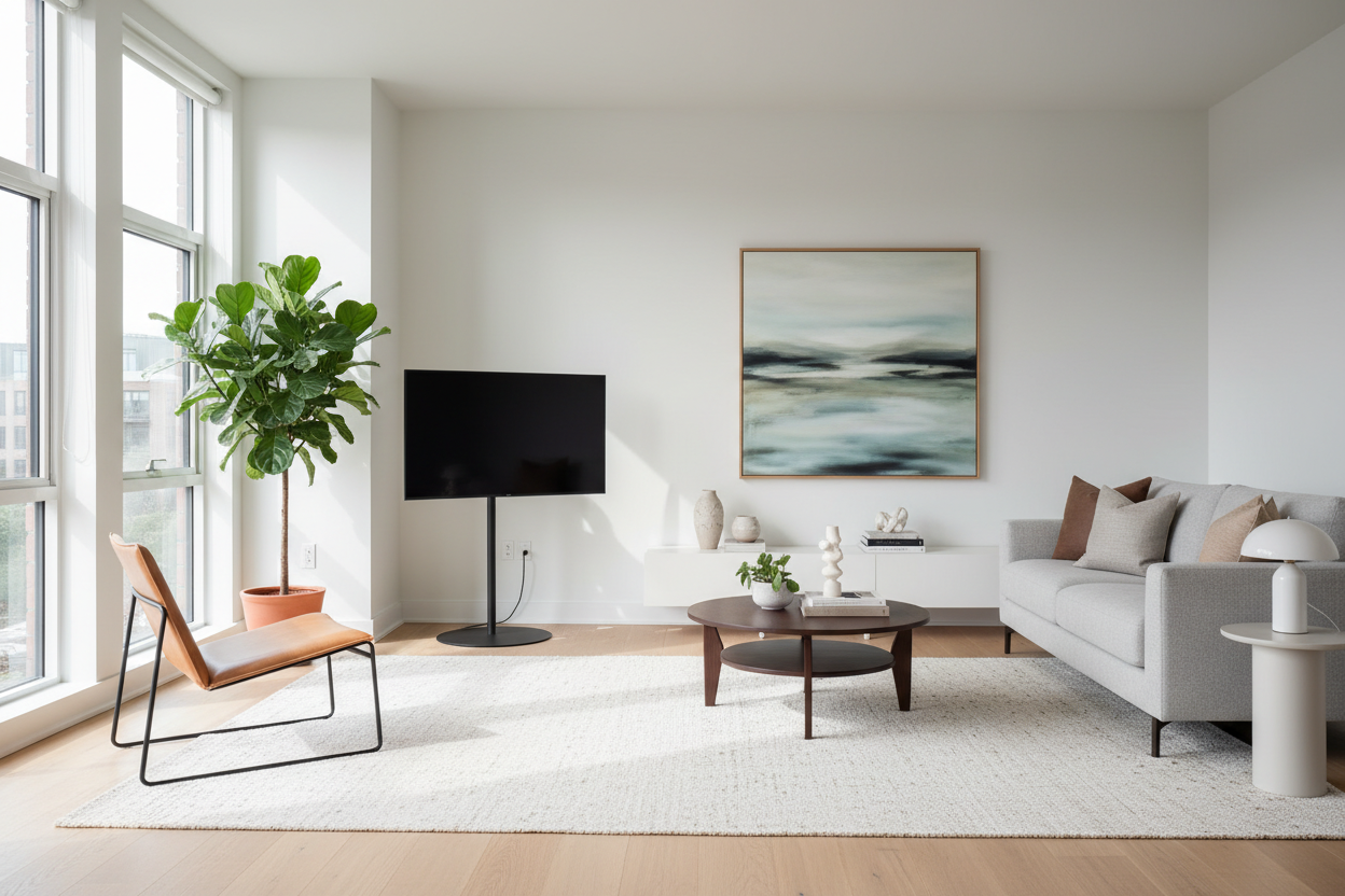 How a Simple Floor Stand for TV Saved My Awkward Living Room