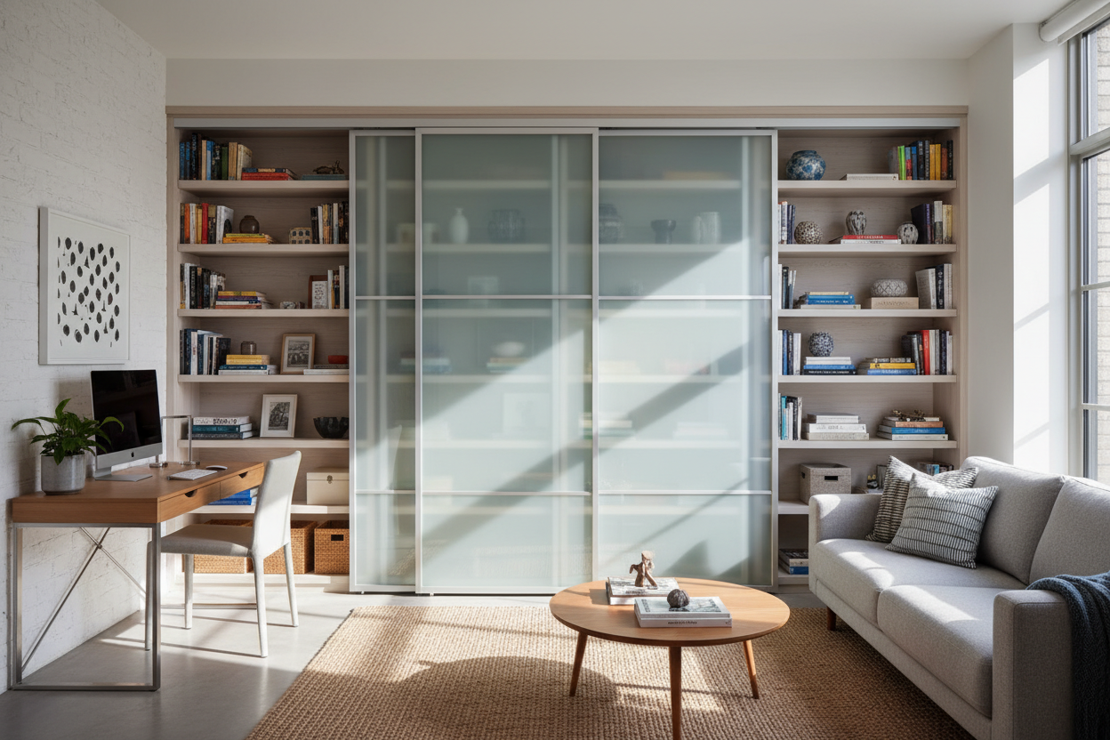 Your Cramped Room Needs Bookshelves With Sliding Doors