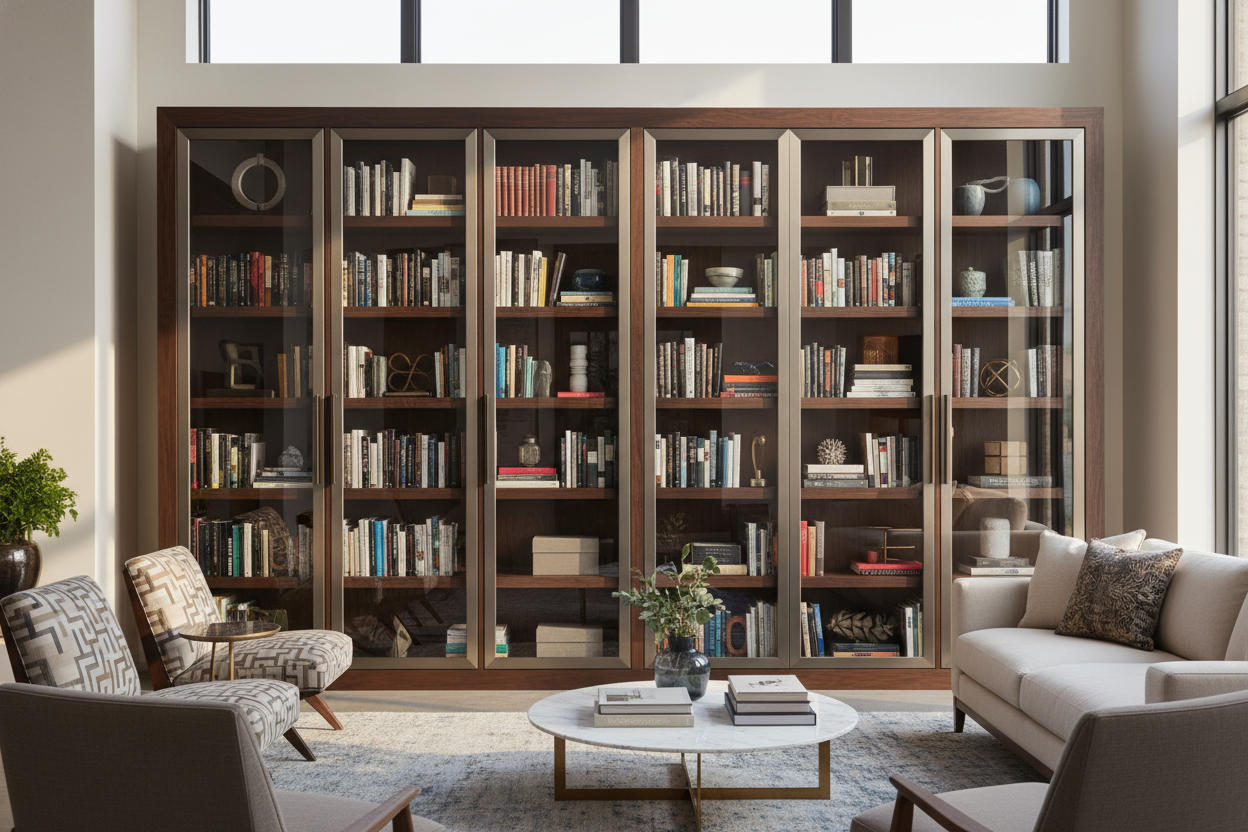 I Upgraded to a Modern Bookcase With Glass Doors (And Stopped Dusting)