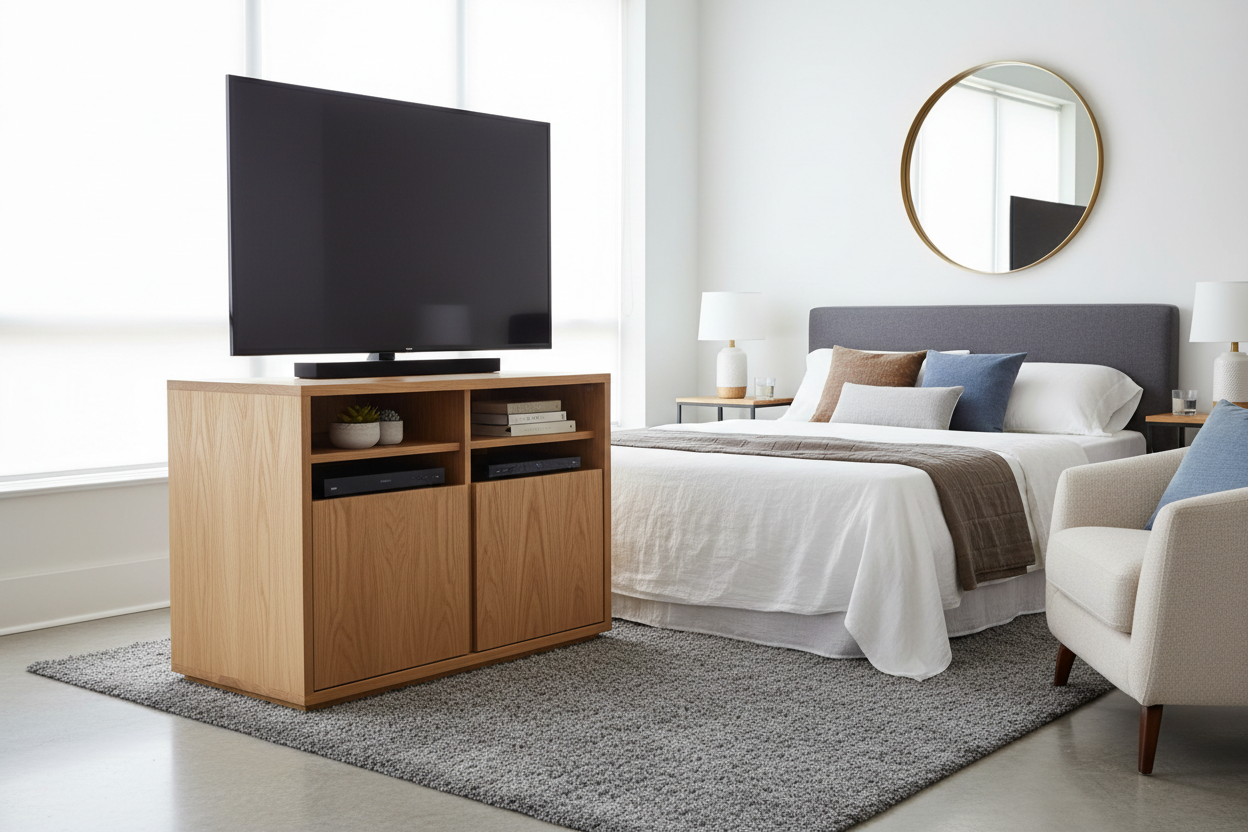 How a 4 Foot Tall TV Stand Finally Cured My Bedroom Neck Pain