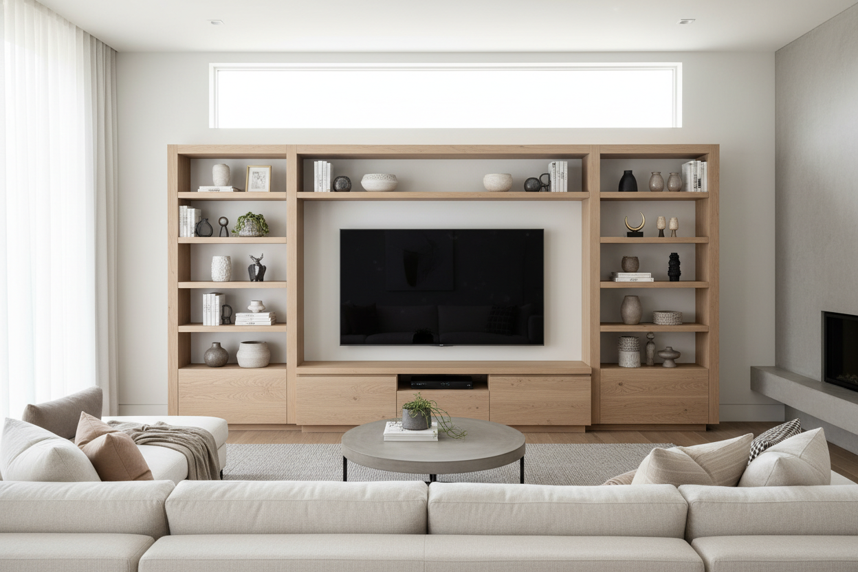 I Faked Expensive Built-Ins With an 88 Inch TV Stand